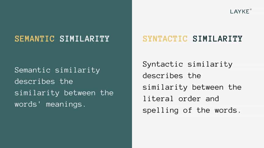 Definition between semantic and syntactic similarity